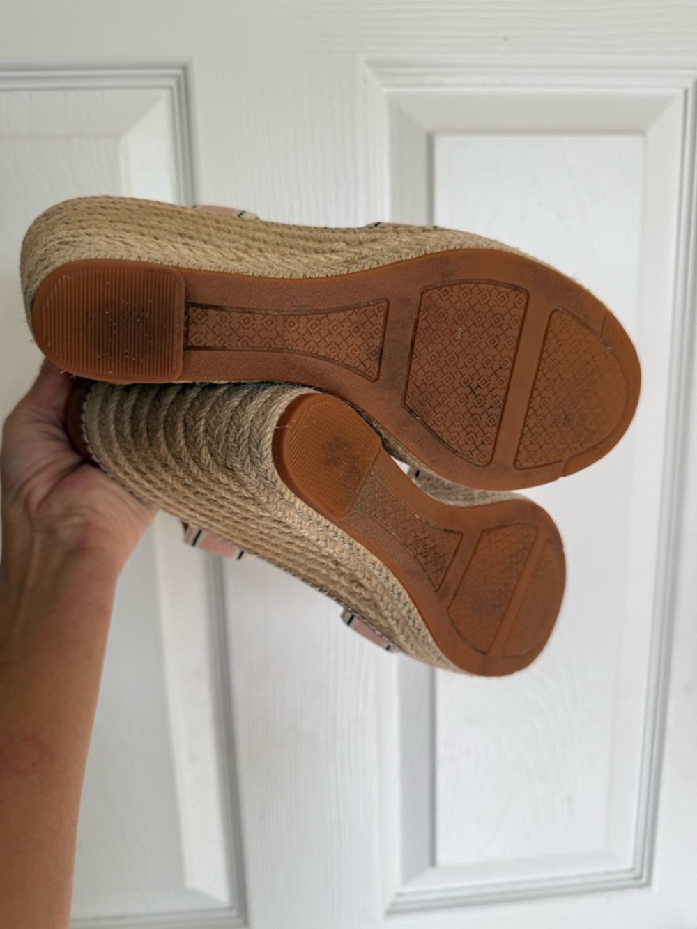 Tory Burch Espadrille Wedge Sandals Blush Pink Size 8.5 - Picture 11 of 11